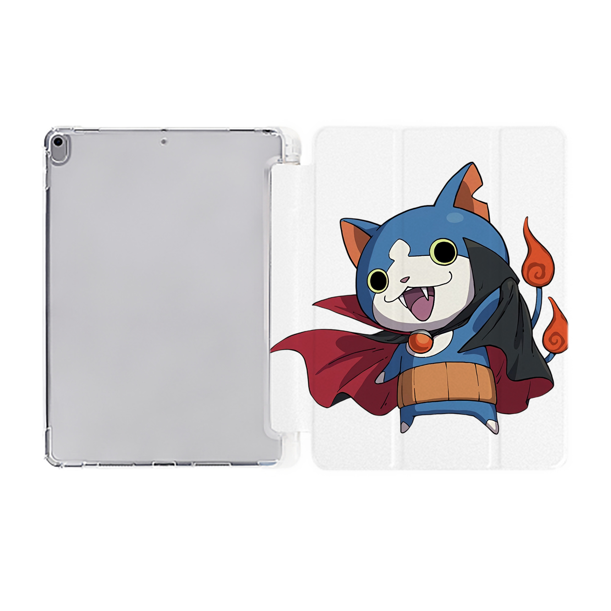 （画像用） 妖怪ウォッチ Yo-kai Watch IPad ケース ペン収納付き 三つ折りスタンド PUレザー×シリコン 対応機種9.5/10.5/10.9インチ